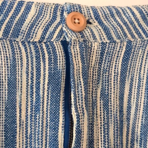 Free People Pants Size 4 Raw Hem Wide Leg Marta Yarn Dye Trousers Wide Leg - Picture 8 of 10